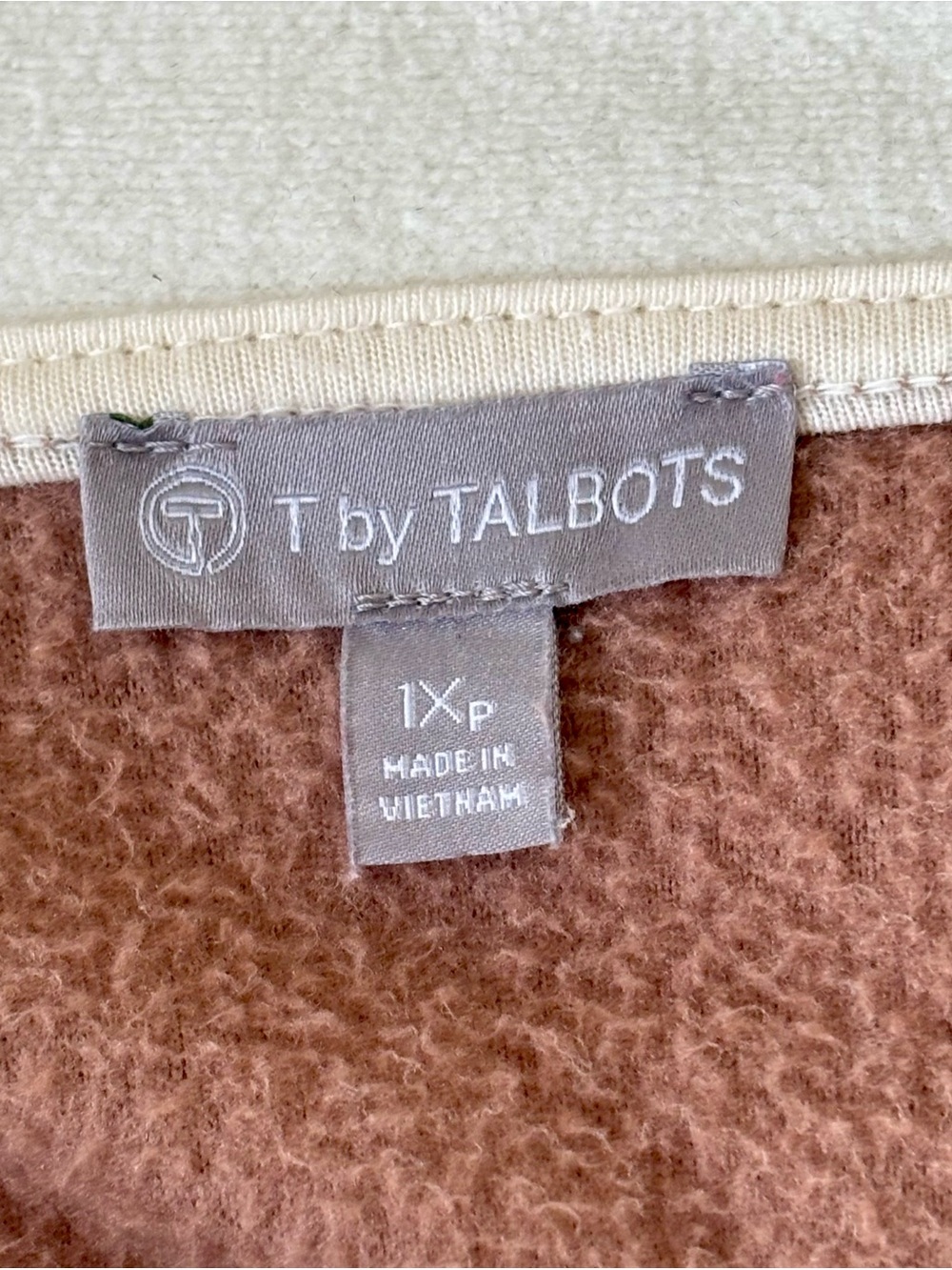 Talbots Microfleece Half-Zip Pullover Brown Size 1XP - Picture 3 of 6